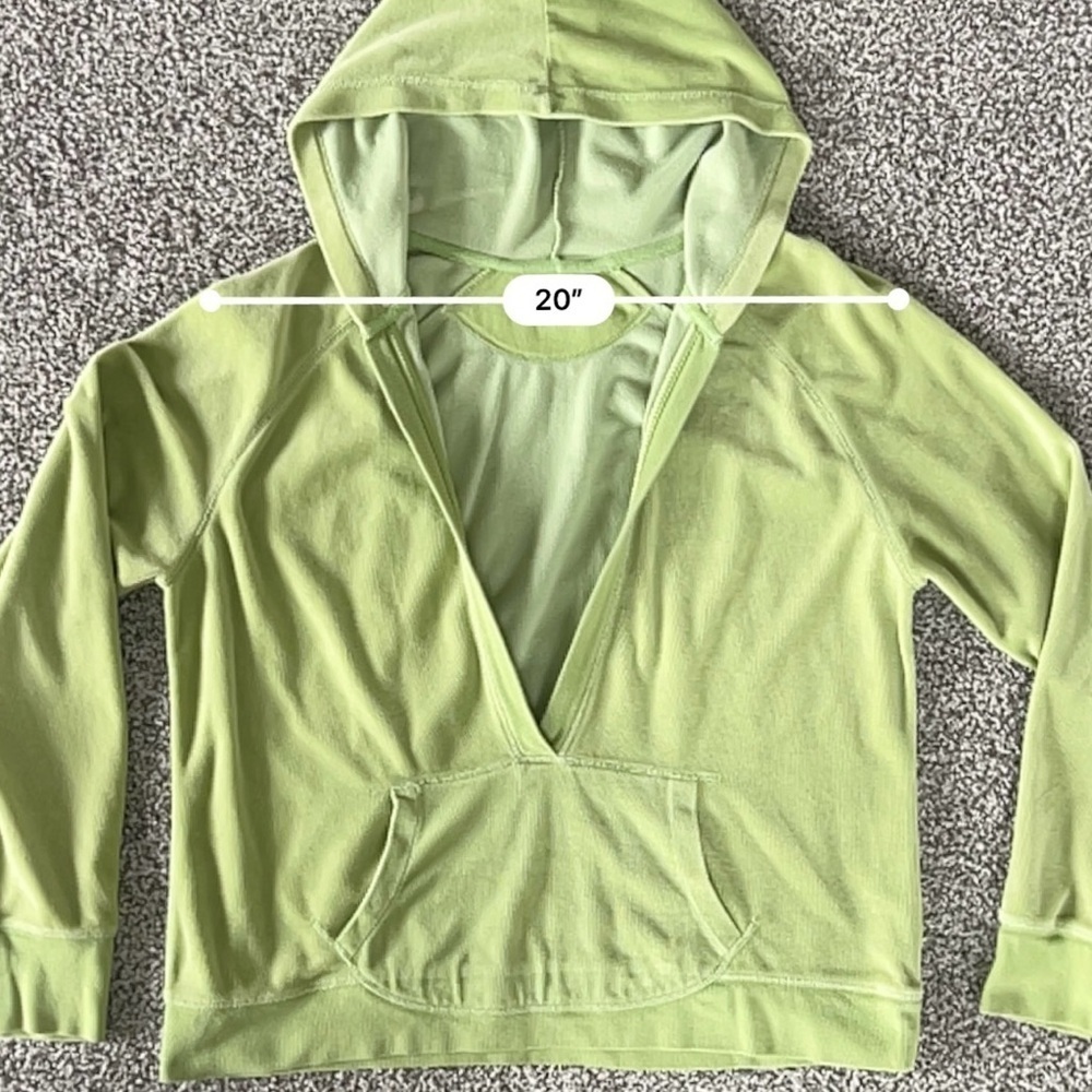 Vintage Old Navy Velour Hoodie - Y2K 90s Retro Streetwear Lounge - Green - XL - Picture 7 of 9